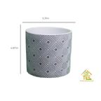 TrueLineSpaces Modern Geometric Planter, Grey Cement Indoor Container, Diamond Pattern, Cylindrical Succulent Pot, 4.87 x 5.31 Inches | TrueLineSpaces