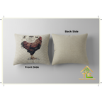 Farmhouse Rooster Pillow Cover, 18x18 Inch Linen Cushion Cover, French Country Tapestry Design with Zipper, Rustic Chicken Pattern for Sofa and Bed Decor | TrueLineSpaces
